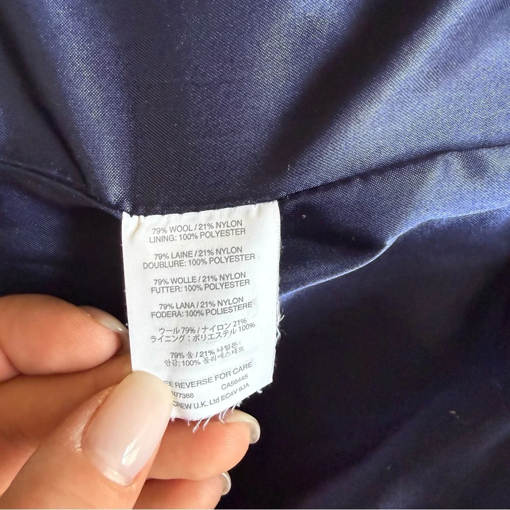 J. Crew Stadium Cloth by Nello Gori Royal Blue Wool Double Breasted Coat Size 2 - Picture 10 of 16